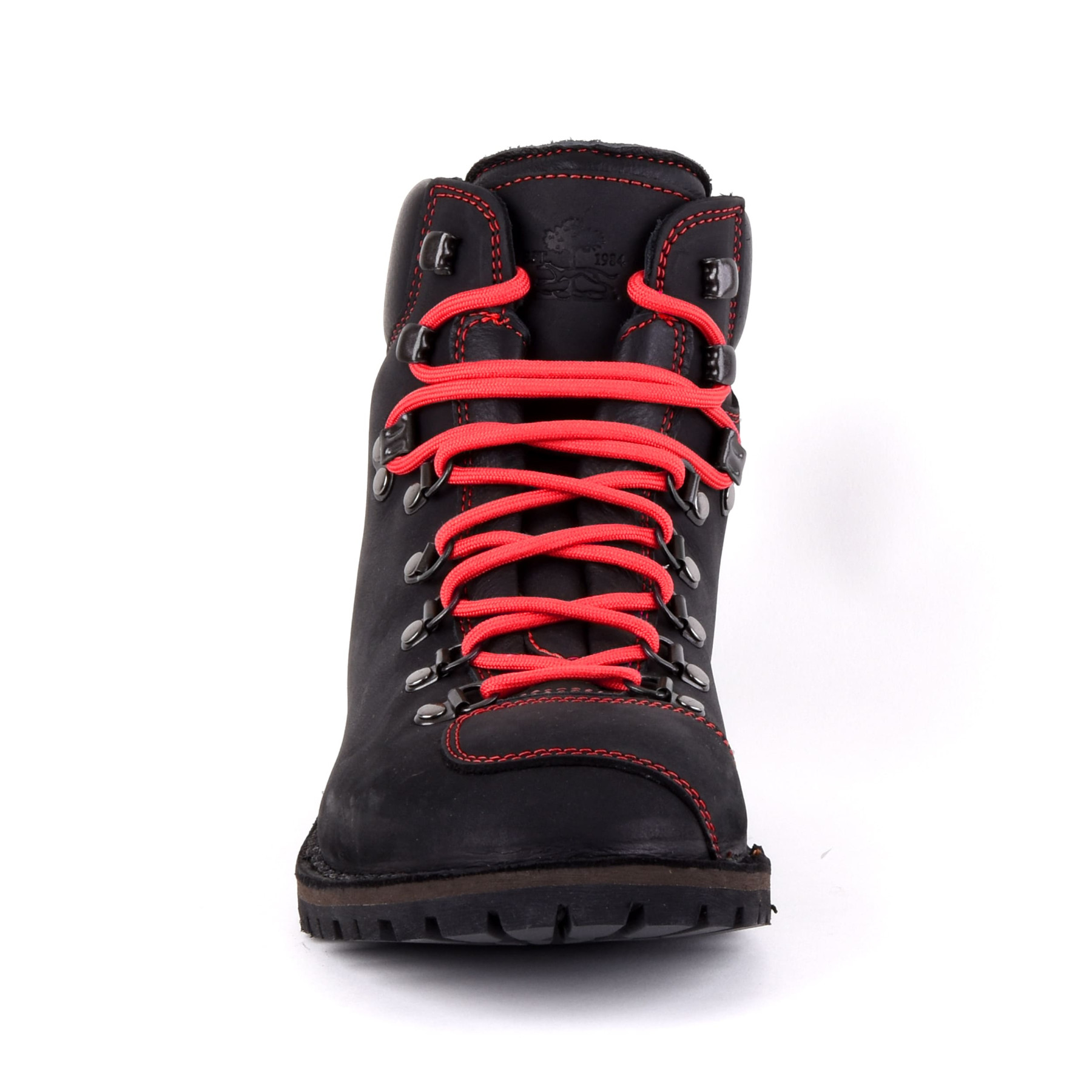 Biker Boot Adventure Denver Black, black ladies boot, red stitching